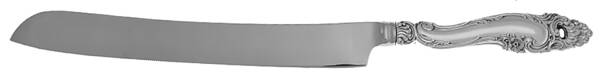 Decor (Sterling, 1953, No Monograms) Wedding Cake Knife with Stainless Blade HC