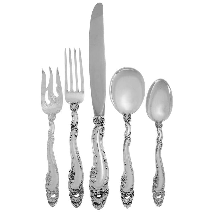 Decor (Sterling, 1953, No Monograms) 40 Piece Estate Set