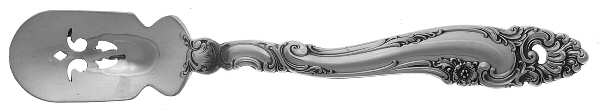 Decor (Sterling, 1953, No Monograms) Short Handled Olive Spoon with Pierced Bowl