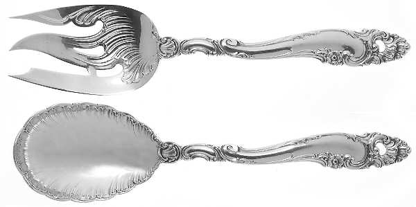 Decor (Sterling, 1953, No Monograms) (2 Pc) Solid Salad Set