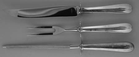 Dolly Madison (Sterling, 1929) 3 Piece Small Carving Set W/Sterling Guard