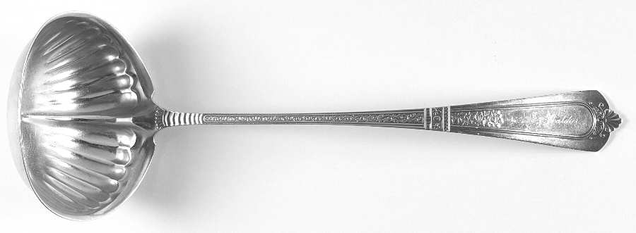 Domestic (Sterling, 1880) Large Solid Soup Ladle