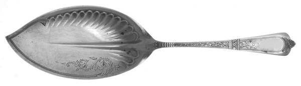 Domestic (Sterling, 1880) Large Solid Bright Cut Fish Serving Knife