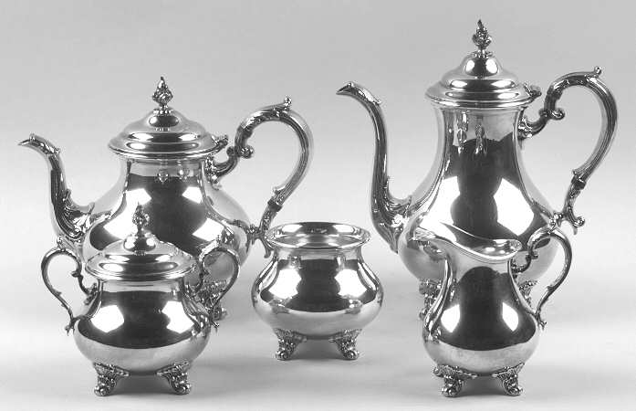 Duchess (Silverplate, Hollowware) 5-Piece Plated Tea Set (with Waste)