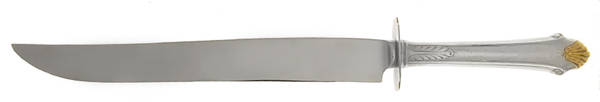 Edgemont Gold (Sterling, Gold Accent, 1987) Large Stainless Blade Roast Carving Knife