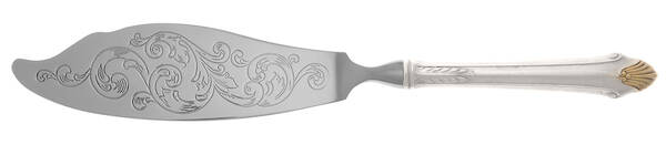 Edgemont Gold (Sterling, Gold Accent, 1987) Fish Serving Knife with Stainless Blade HC