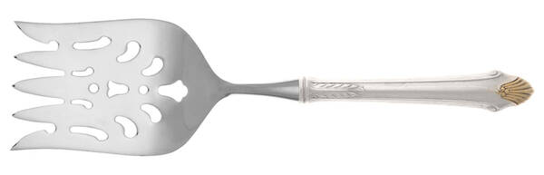 Edgemont Gold (Sterling, Gold Accent, 1987) Fish Serving Fork with Stainless Tines HC