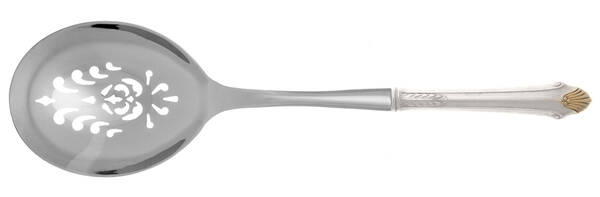 Edgemont Gold (Sterling, Gold Accent, 1987) Casserole Spoon with Pierced Stainless Bowl HC