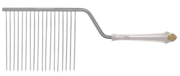 Edgemont Gold (Sterling, Gold Accent, 1987) Cake Breaker with Silverplate Prongs HC