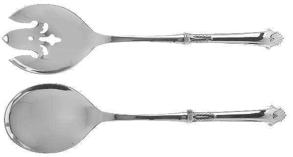 Edgemont Gold (Sterling, Gold Accent, 1987) 2 Pc Salad Set with Stainless Bowl