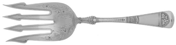 Empress (Sterling, 1880) Large Solid Bright Fish Serving Fork