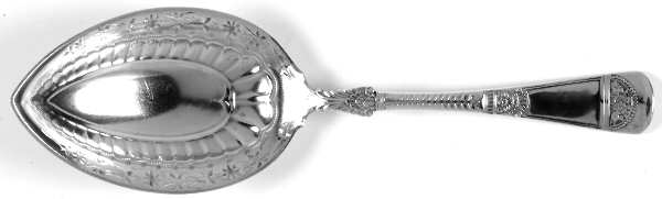 Empress (Sterling, 1880) Solid Bright Cut Vegetable Serving Spoon