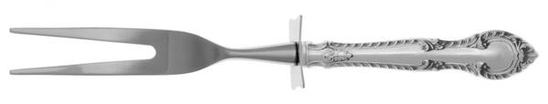 English Gadroon (Sterling, 1939, No Monos) Carving Fork Small with Stainless Prongs HC