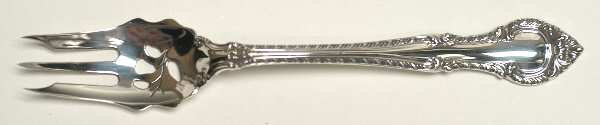 English Gadroon (Sterling, 1939, No Monos) Pickle Fork Pierced with Short Handle HC