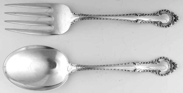English Gadroon (Sterling, 1939, No Monos) Solid 2-Piece Vegetable Serving Set