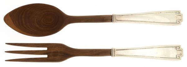 Etruscan (Sterling, 1913) Wooden Bowl 2 Piece Salad Set