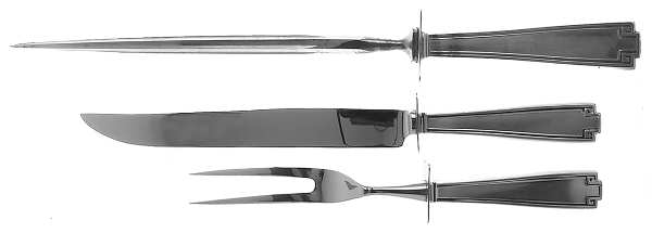 Etruscan (Sterling, 1913) Large 3-Piece Roast Carving Set w/ Stainless Blade