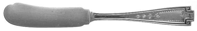 Etruscan-Engraved (Sterling, 1913) Flat Handle Butter Spreader