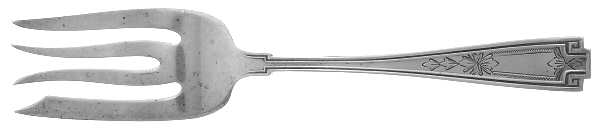 Etruscan-Engraved (Sterling, 1913) Fork-Cold Meat/Servg-Sm/Solid