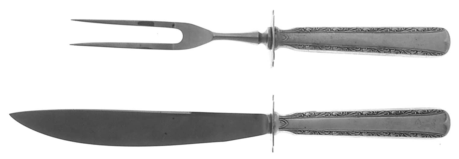 Eventide (Sterling, 1936, No Monograms) Small Stainless Blade 2-Piece Steak Carving Set