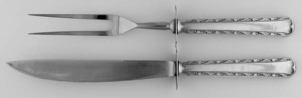 Eventide (Sterling, 1936, No Monograms) (2 Pc)Carving Set-Lg Stnbl/Roast w/Sterling Guard