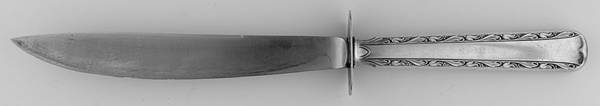 Eventide (Sterling, 1936, No Monograms) Large Carving/Roast Knife StnlBl w/Sterling Guard