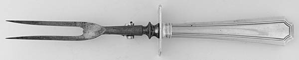 Fairfax (Sterling, 1910, No Monograms) Large Stainless-Prong Roast Carving Fork