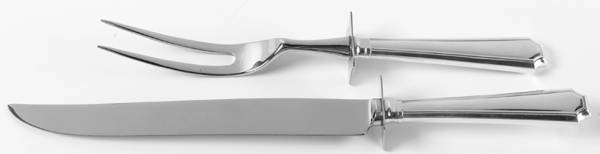 Fairfax (Sterling, 1910, No Monograms) Large 2-Piece Roast Carving Set w/ Stainless Blade