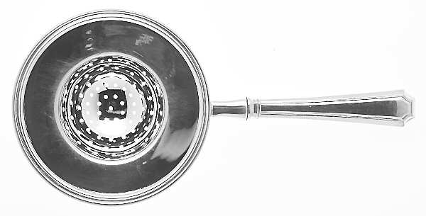 Fairfax (Sterling, 1910, No Monograms) Individual Overcup Tea Strainer with Silverplate Bowl