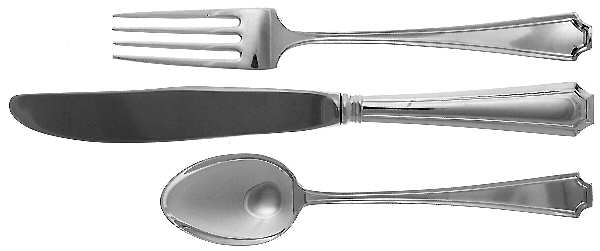 Fairfax (Sterling, 1910, No Monograms) 3-Piece Youth Set (Stnls Knife, SolidFork & Spoon)