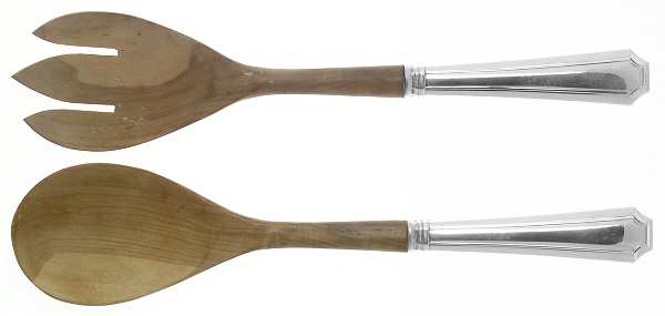 Fairfax (Sterling, 1910, No Monograms) Wooden Bowl 2 Piece Salad Set