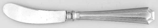 Fairfax (Sterling, 1910, No Monograms) Hollow Handle Paddle Butter Spreader (Slvpt)