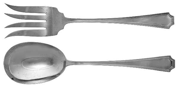 Fairfax (Sterling, 1910, No Monograms) (2 Pc) Solid Salad Set