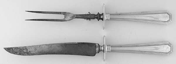 Fairfax (Sterling, 1910, No Monograms) Large 2-Piece Roast Carving Set w/Stainless Blade