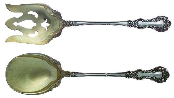 Fleury (Sterling, 1909, No Monograms) (2 Pc) Solid Salad Set
