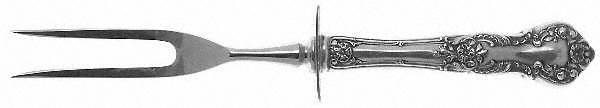 Fleury (Sterling, 1909, No Monograms) Small Carving Fork W/Sterling Guard