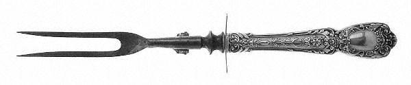 Florentine-Florenz (Sterling, 1901) Large Stainless-Prong Roast Carving Fork