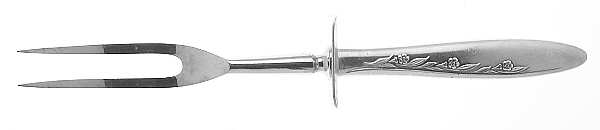 Flower Song (Silverplate, 1955) Small Steak Carving Fork with Stainless Prongs