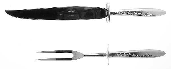 Flower Song (Silverplate, 1955) Small Stainless Blade 2-Piece Steak Carving Set