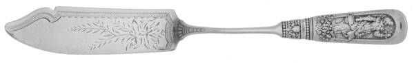 Fontainebleau (Sterling, 1880, No Monograms) Bright Cut Solid Pickle Serving Knife