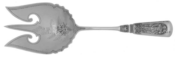 Fontainebleau (Sterling, 1880, No Monograms) Solid Bright Cut Vegetable Serving Fork