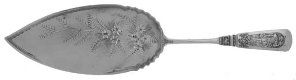 Fontainebleau (Sterling, 1880, No Monograms) Large Solid Bright Cut Fish Serving Knife