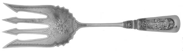 Fontainebleau (Sterling, 1880, No Monograms) Large Solid Bright Fish Serving Fork