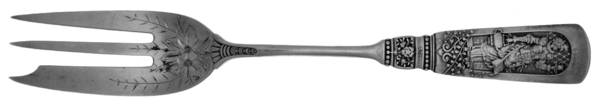 Fontainebleau (Sterling, 1880, No Monograms) Individual Pie Fork w/Bright Cut