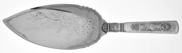 Fontainebleau (Sterling, 1880, No Monograms) Large Bright Cut Hollow Handle Fish Serving Knife