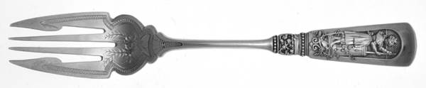 Fontainebleau (Sterling, 1880, No Monograms) Individual Solid Fish Fork W/Bright Cut