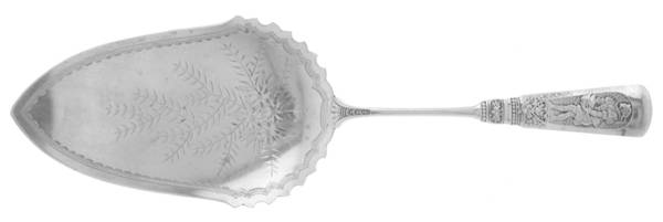 Fontainebleau (Sterling, 1880, No Monograms) Large Solid Bright Cut Pie Knife
