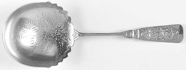Fontainebleau (Sterling, 1880, No Monograms) Bright Cut Berry/Casserole Spoon