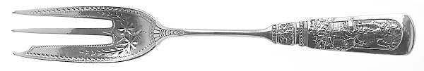 Fontainebleau (Sterling, 1880, No Monograms) Individual Bright Cut Pie Fork