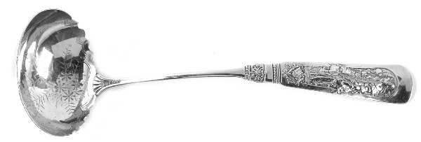 Fontainebleau (Sterling, 1880, No Monograms) Oyster Ladle Solid Bright Cut